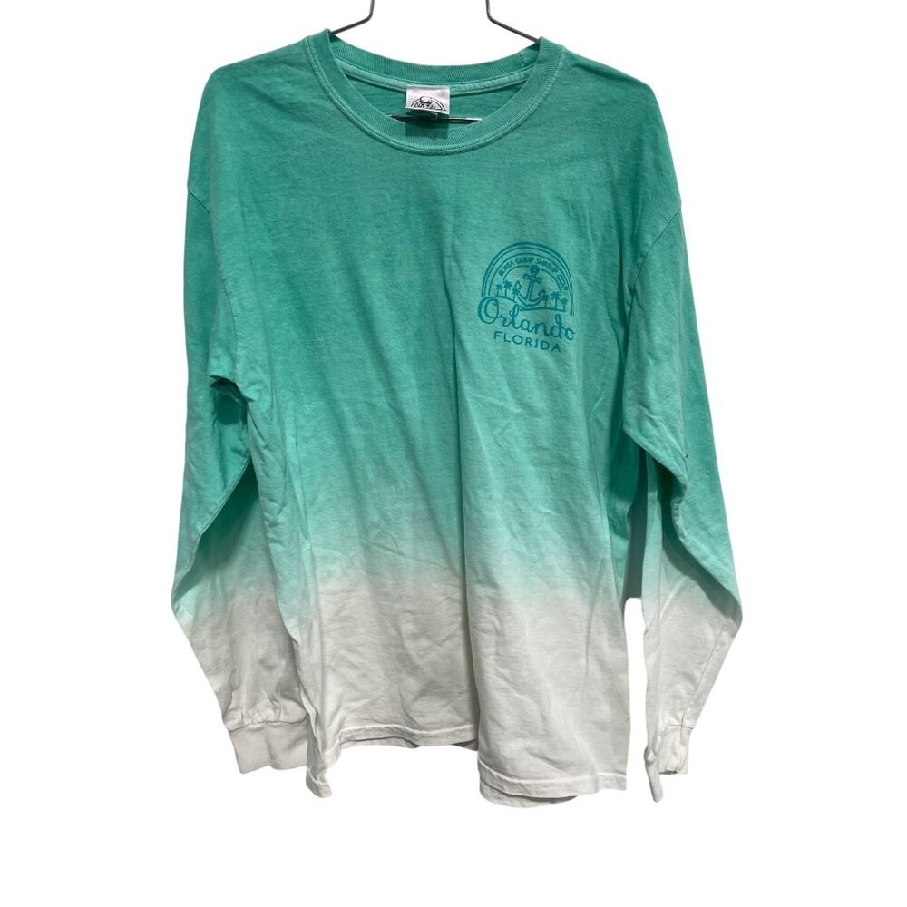 Bubba Gump Shrimp Co Orlando Florida Long Sleeve Graphic T Shirt Mens L Dip Dye